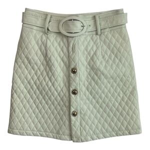 House of Sunny Mid Century Quilted Mini Skirt – Mint Green Pistachio Size 8 NWT